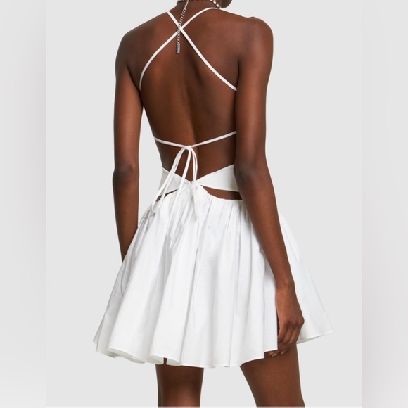 AREA - Gathered Butterfly Poplin Mini Dress - Picture 4 of 4